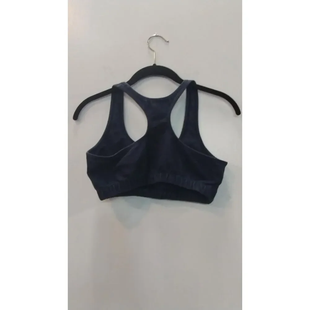 Mudd logo blue denim look cross back sports bra - Picture 2 of 4